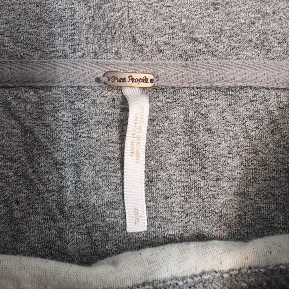 Free People‎ S/P Hoodie Kimmie Cropped Oversized Gray Sweatshirt Top Hooded